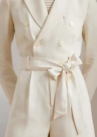 Belted Double Breasted Cady Romper