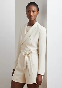 Belted Double Breasted Cady Romper