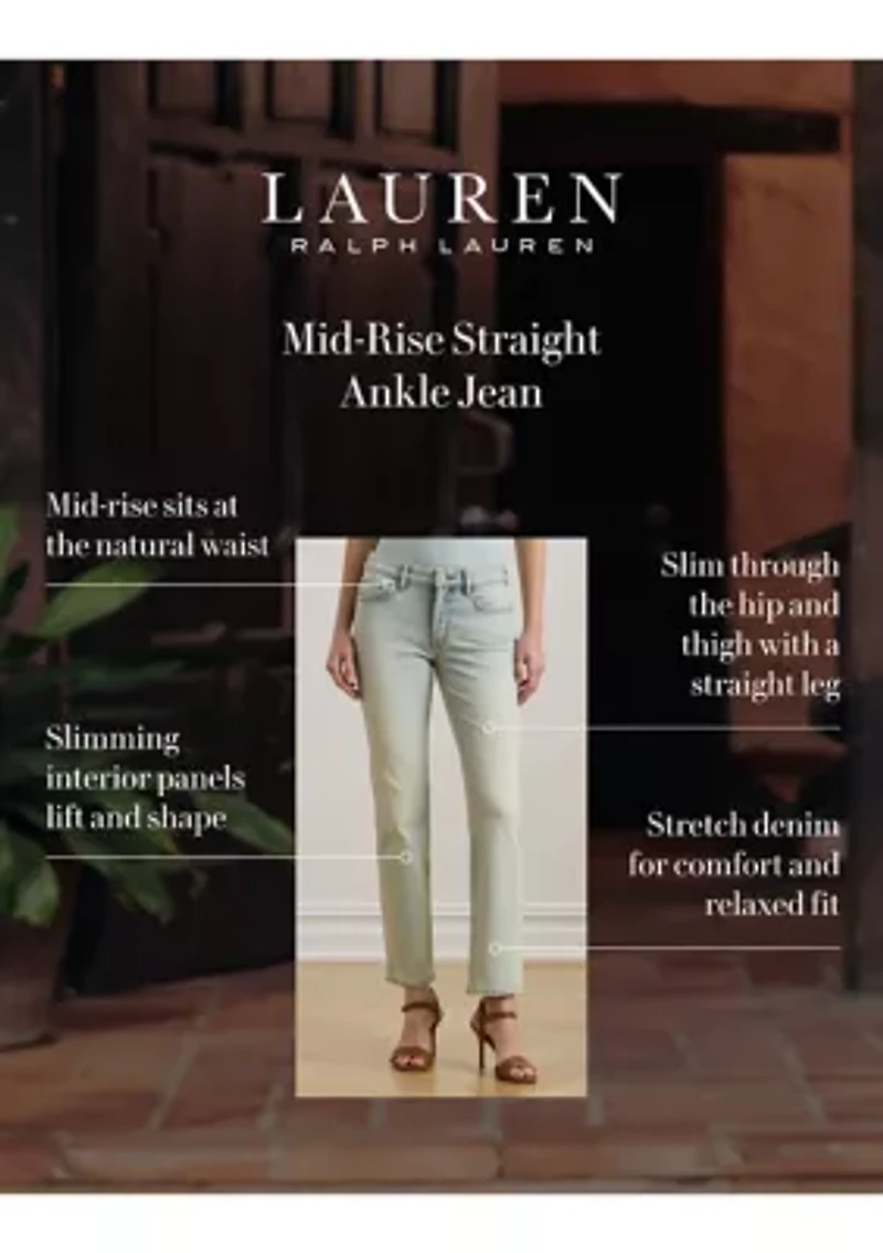 Women's Mid-Rise Straight Ankle Jeans