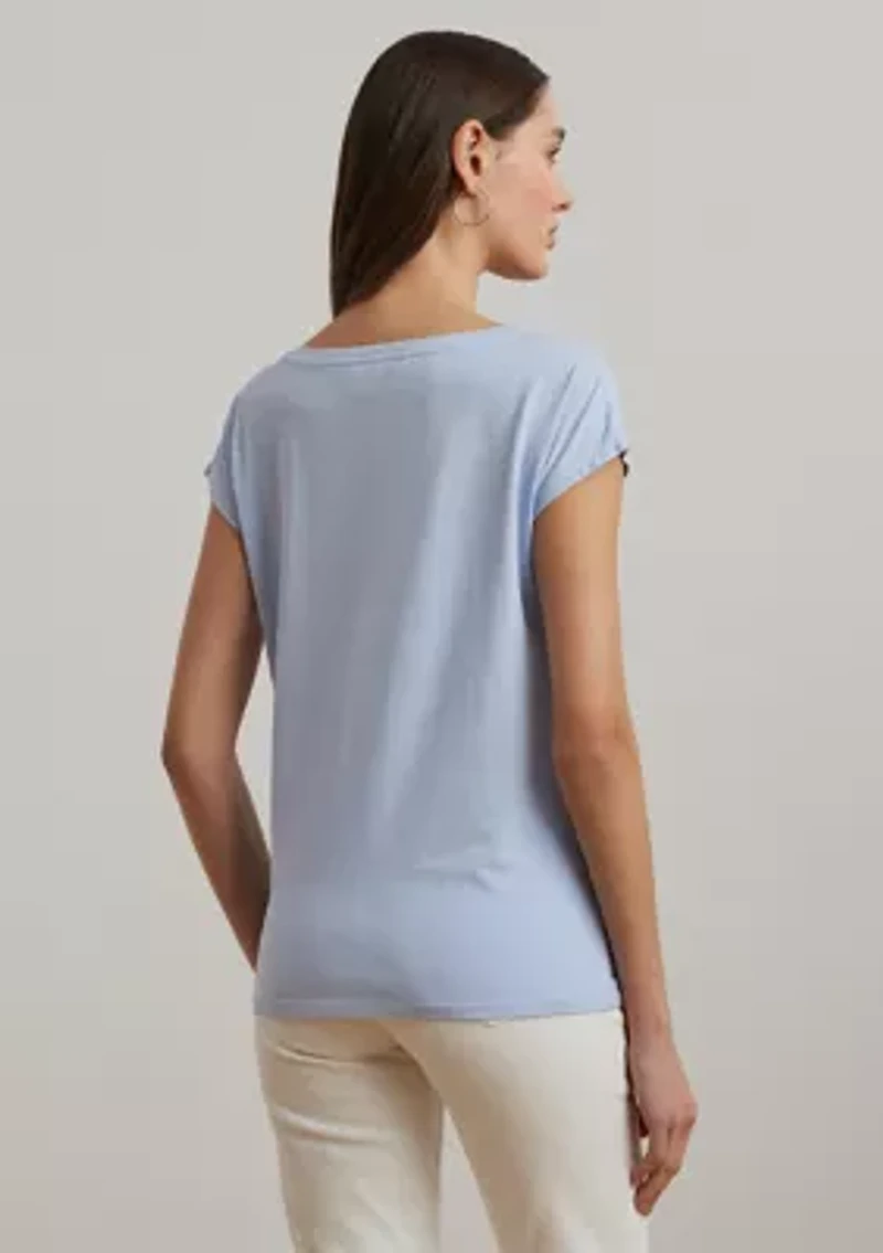 Beaded Logo Cotton Jersey T-Shirt