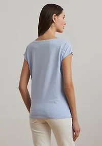 Beaded Logo Cotton Jersey T-Shirt
