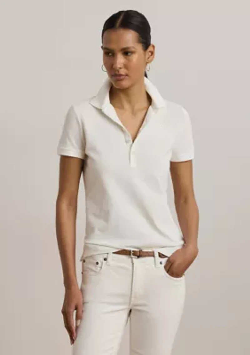 Floral Logo Cotton Piqué Polo Shirt