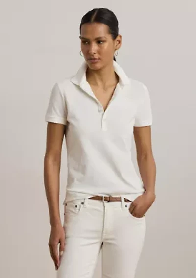 Floral Logo Cotton Piqué Polo Shirt