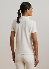 Floral Logo Cotton Piqué Polo Shirt