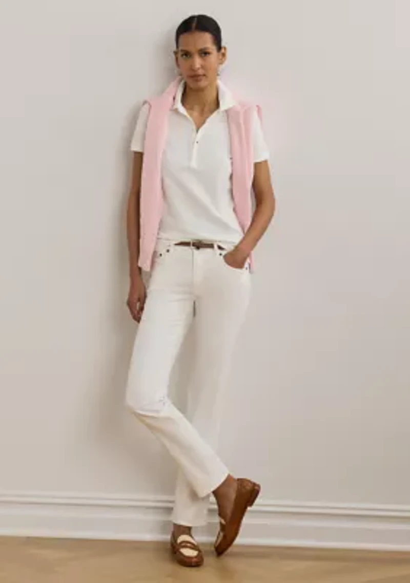 Floral Logo Cotton Piqué Polo Shirt