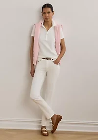 Floral Logo Cotton Piqué Polo Shirt