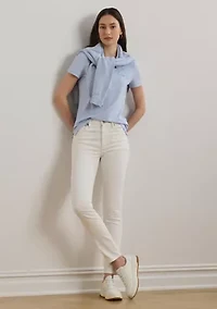 Floral Logo Cotton Piqué Polo Shirt