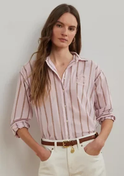 Oversize Striped Cotton Broadcloth Shirt