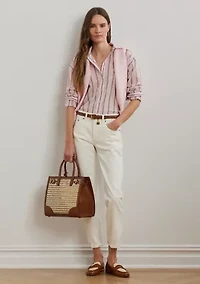 Oversize Striped Cotton Broadcloth Shirt