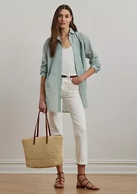 Oversize Striped Cotton Voile Shirt