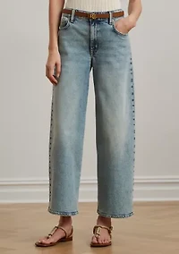 High Rise Wide Leg Cropped Jeans