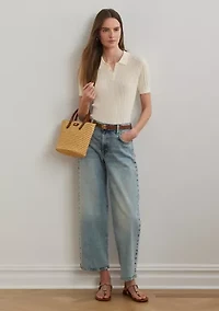 High Rise Wide Leg Cropped Jeans