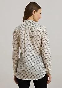 Classic Fit Polka Dot Cotton Voile Shirt