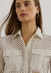 Classic Fit Polka Dot Cotton Voile Shirt