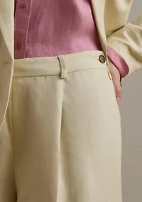Linen Blend Twill Wide Leg Pants