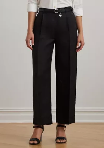 Linen Blend Twill Wide Leg Pants