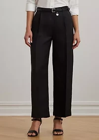 Linen Blend Twill Wide Leg Pants