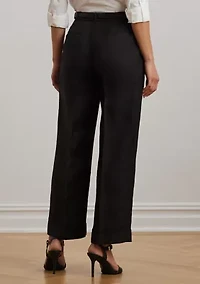 Linen Blend Twill Wide Leg Pants