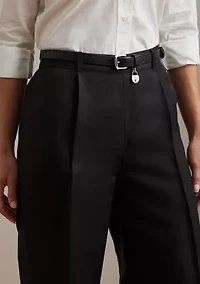 Linen Blend Twill Wide Leg Pants