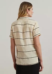 Striped Short Sleeve Camp Shirt