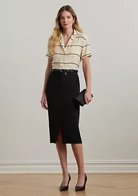 Striped Short Sleeve Camp Shirt