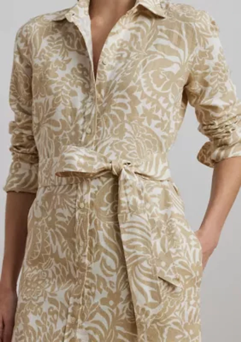 Floral Linen Shirtdress