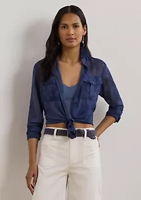 Classic Fit Print Chiffon Shirt