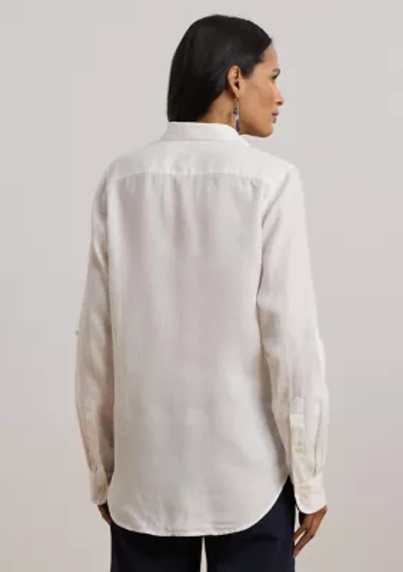 Relaxed Fit Print Roll Tab Sleeve Shirt