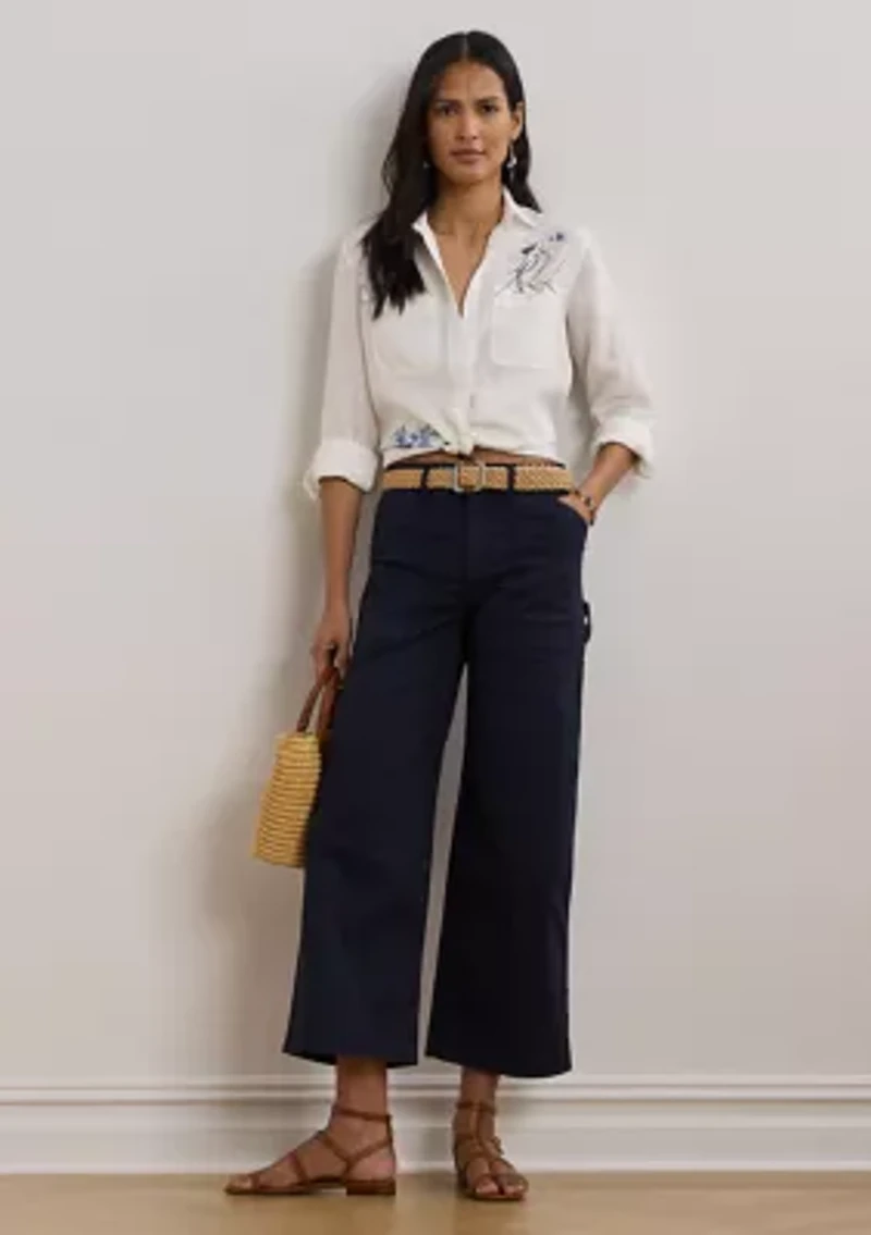 Relaxed Fit Print Roll Tab Sleeve Shirt