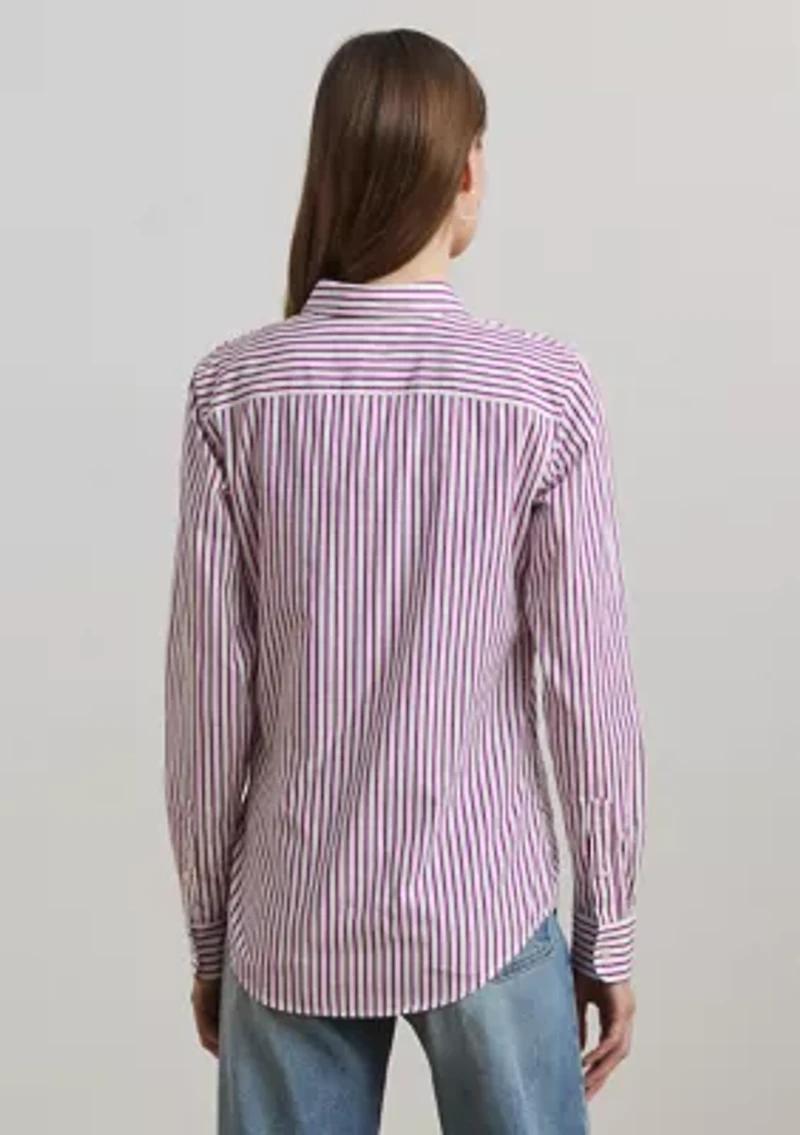Women's Classic Fit Striped Broadcloth Shirt