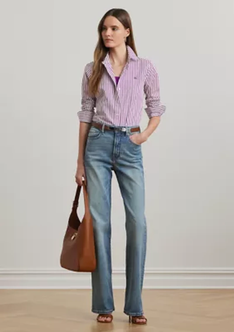 Women's Classic Fit Striped Broadcloth Shirt