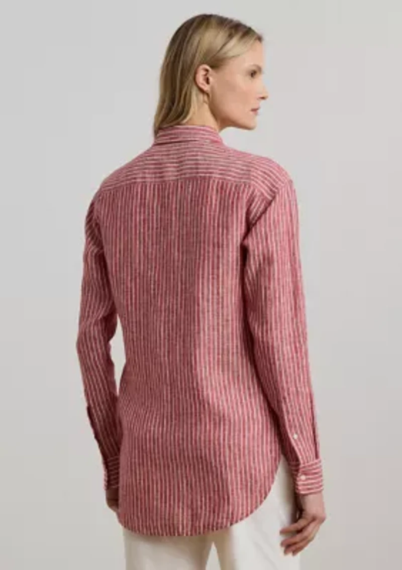 Women's Relaxed Fit Striped Linen Shirt