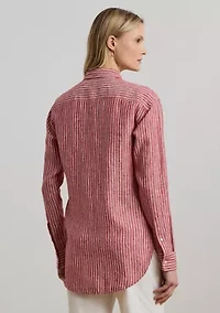 Women's Relaxed Fit Striped Linen Shirt