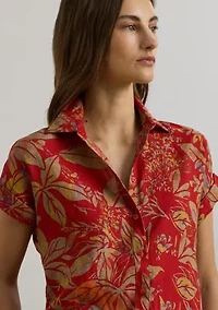 Women's Relaxed Fit Floral Short-Sleeve Shirt