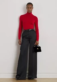 Women's Satin Charmeuse Wide-Leg Cargo Pants