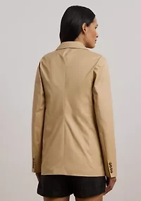 Double Breasted Cotton Twill Blazer