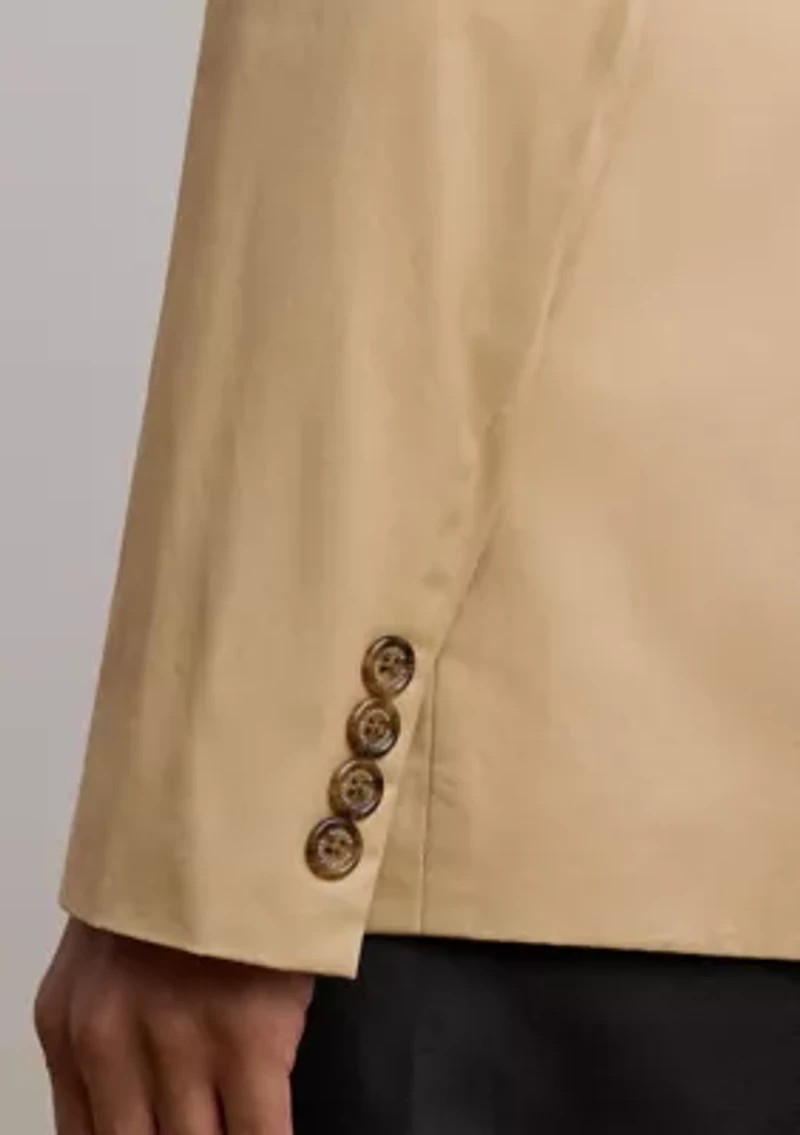 Double Breasted Cotton Twill Blazer