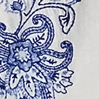 Embroidered Jersey Tie-Neck Top