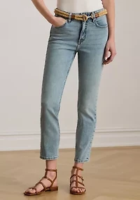 High Rise Straight Ankle Jeans