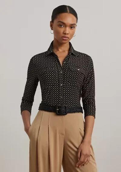 Slim Fit Geometric Print Jersey Shirt