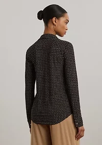 Slim Fit Geometric Print Jersey Shirt