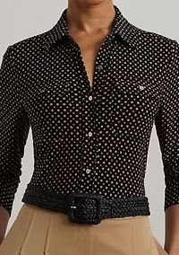 Slim Fit Geometric Print Jersey Shirt