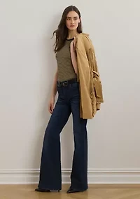 Women's Striped Stretch Cotton Crew Neck T-Shirt