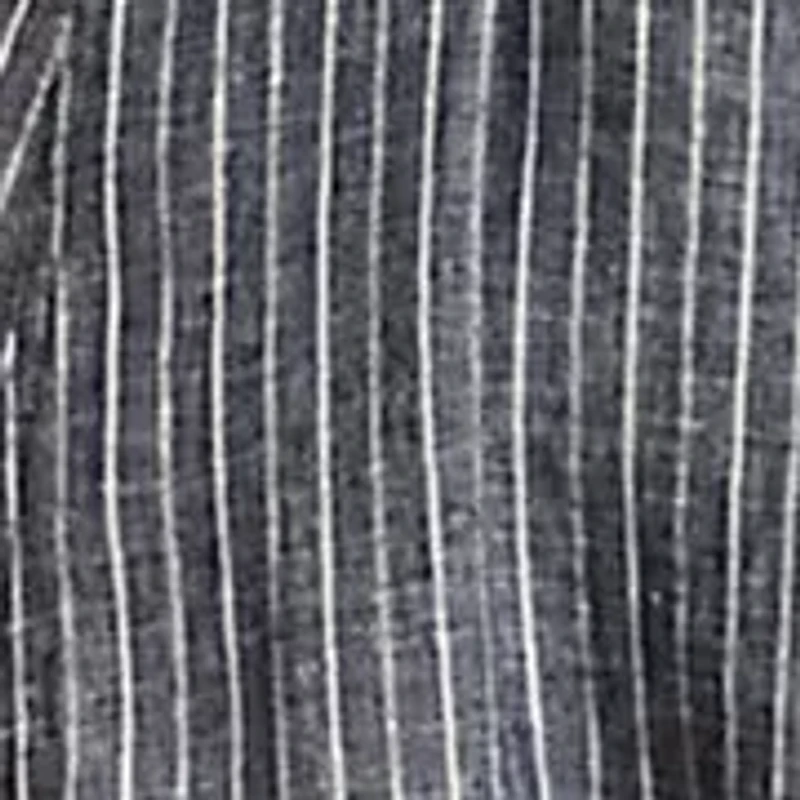 Striped Belted Linen Sleeveless Dress