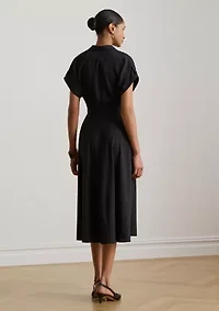 Women's Belted Crepe Dress