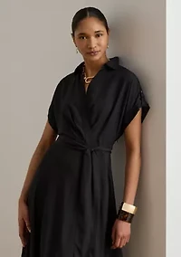 Women's Belted Crepe Dress