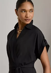 Women's Belted Crepe Dress