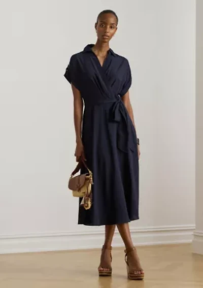 Women's Belted Crepe Dress