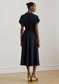 Women's Belted Crepe Dress