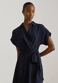 Women's Belted Crepe Dress